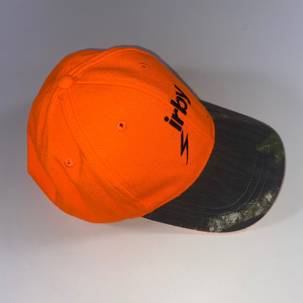 Irby Construction Geiger Blaze Orange Camo Baseball Hat Adjustable Safety Cap - Picture 3 of 5